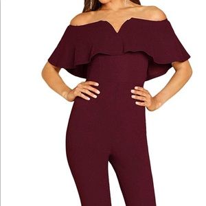 Woman’s off shoulder jumpsuit